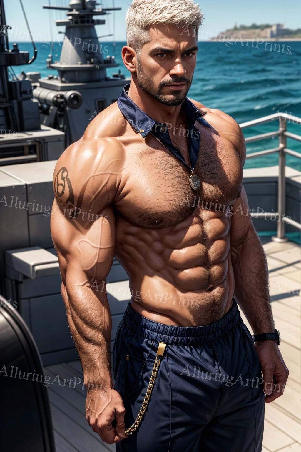 Male Model Muscular Digital Art AI Fantasy - A877