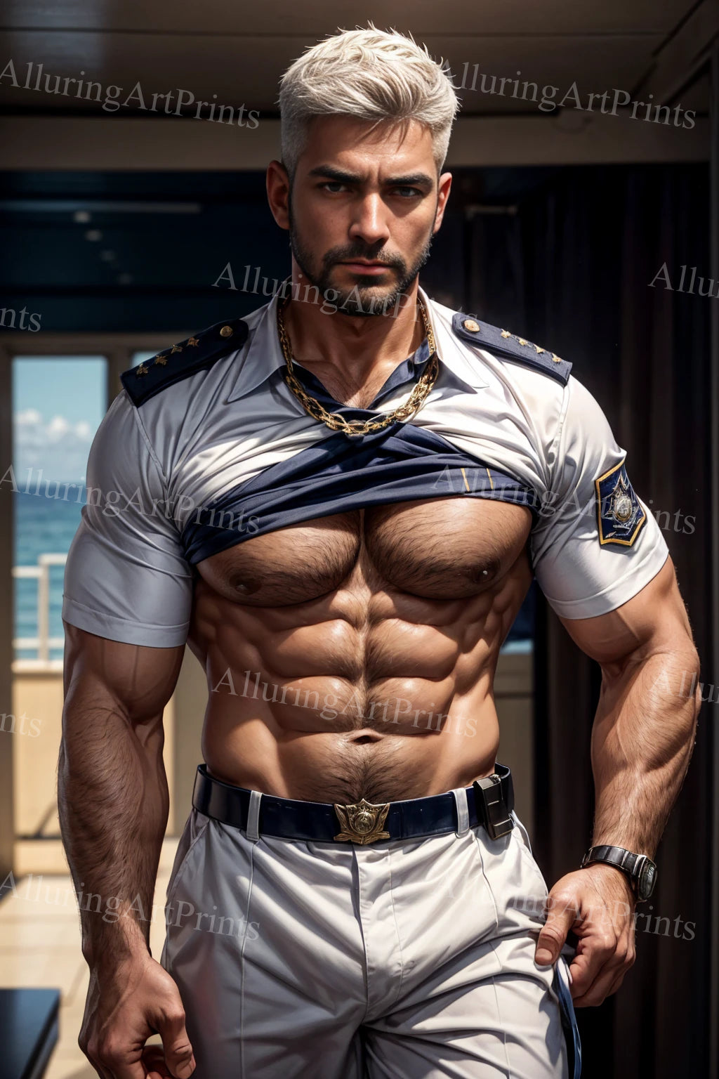 Male Model Muscular Digital Art AI Fantasy - A878