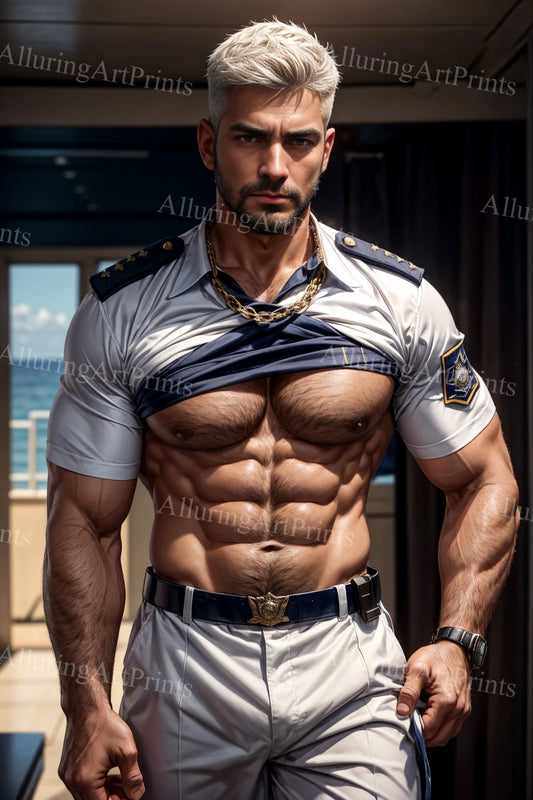 Male Model Muscular Digital Art AI Fantasy - A878