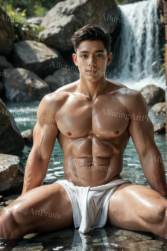 Male Model Muscular Digital Art AI Fantasy - 88A