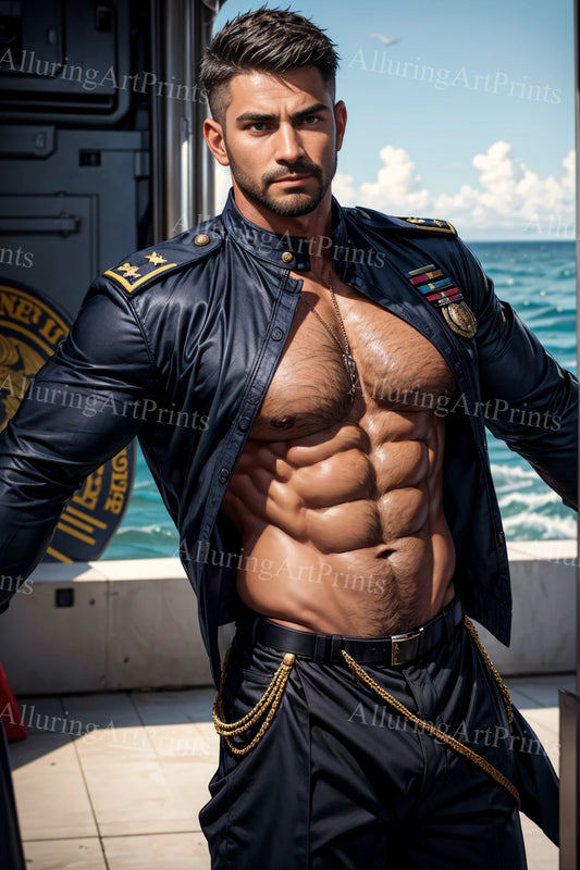 Male Model Muscular Digital Art AI Fantasy - A880