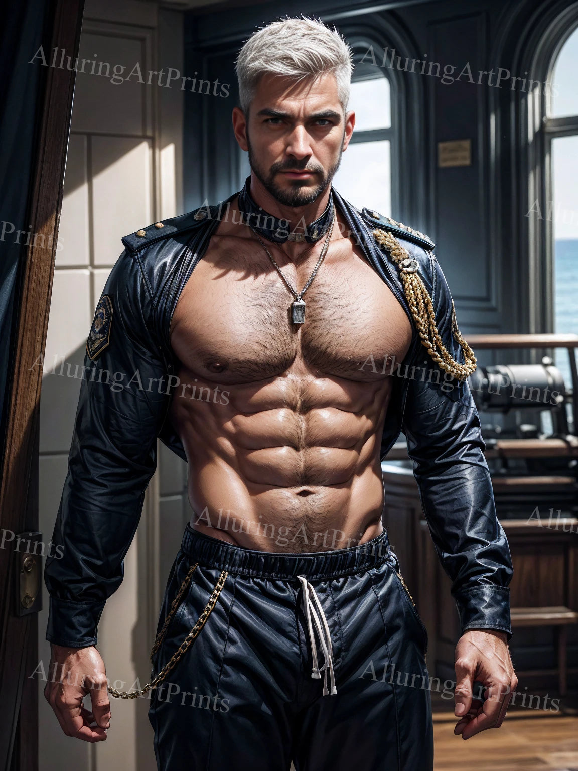 Male Model Muscular Digital Art AI Fantasy - A909