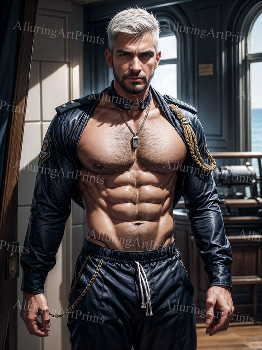 Male Model Muscular Digital Art AI Fantasy - A909