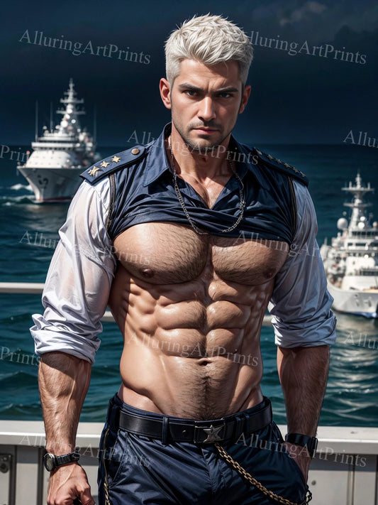 Male Model Muscular Digital Art AI Fantasy - A920