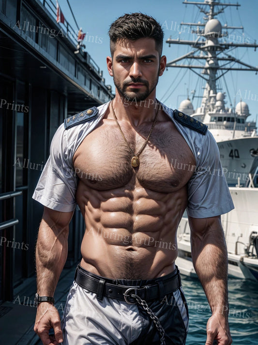 Male Model Muscular Digital Art AI Fantasy - A924