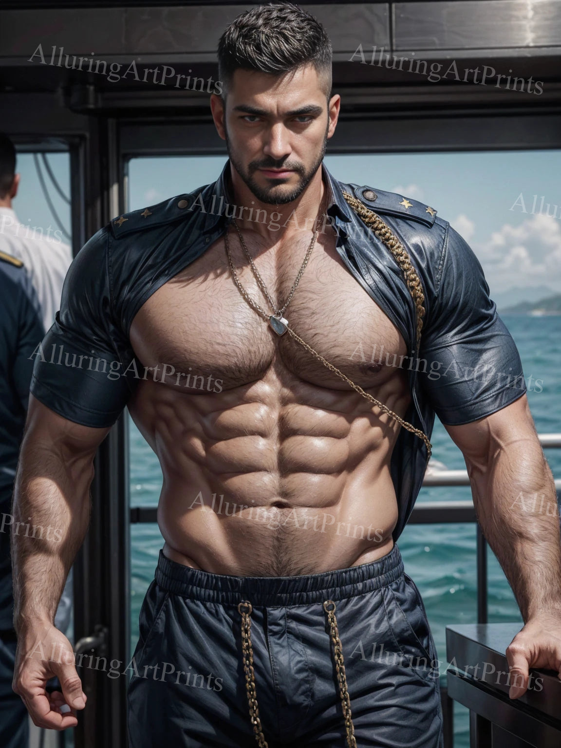 Male Model Muscular Digital Art AI Fantasy - A925