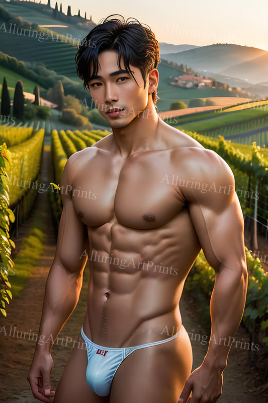 Male Model Muscular Digital Art AI Fantasy - 95A