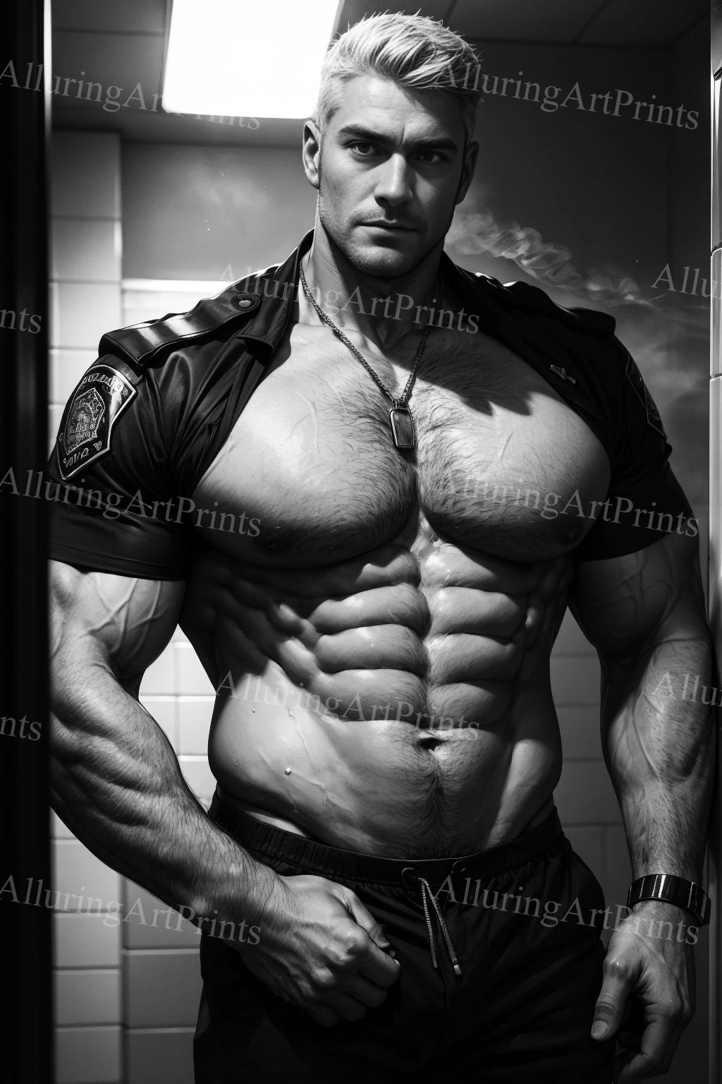 Male Model Muscular Digital Art AI Fantasy - A952