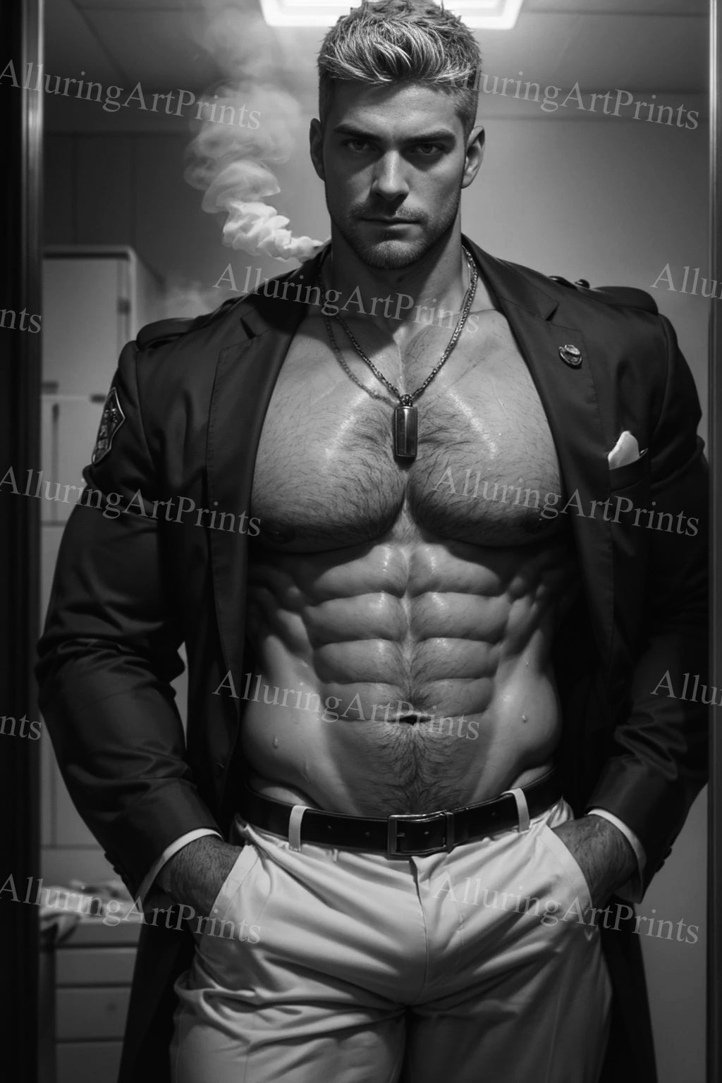 Male Model Muscular Digital Art AI Fantasy - A953