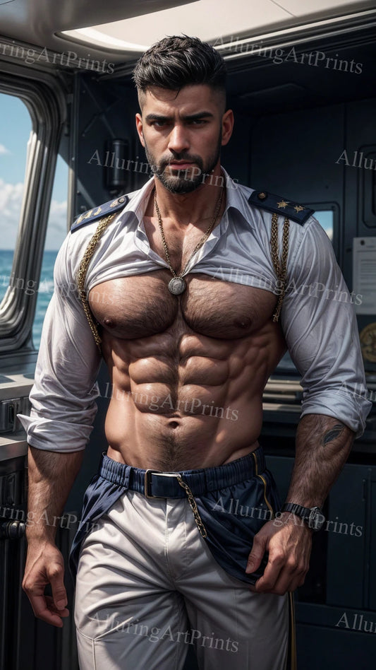 Male Model Muscular Digital Art AI Fantasy - A960