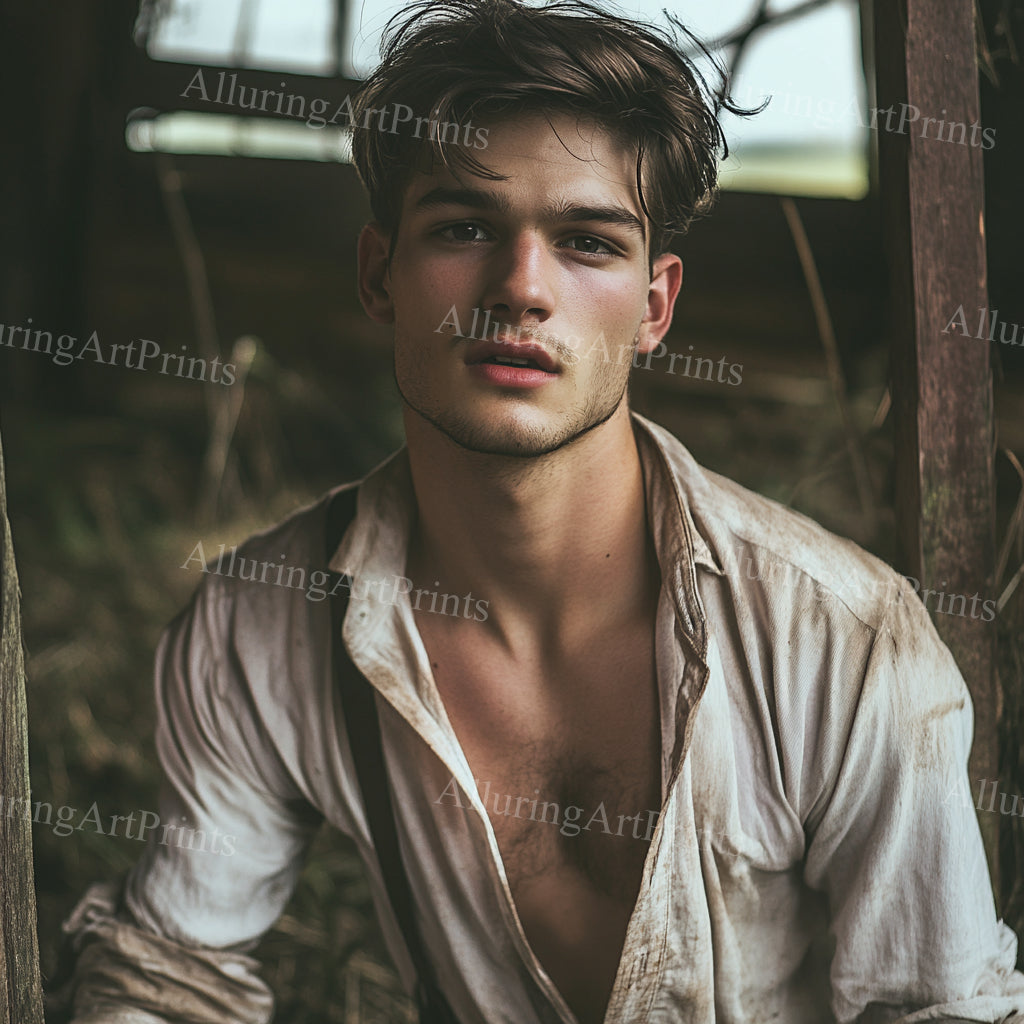 Male Model Muscular College Digital Art AI Fantasy - 1000B