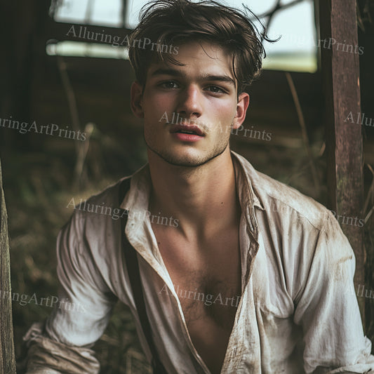 Male Model Muscular College Digital Art AI Fantasy - 1000B