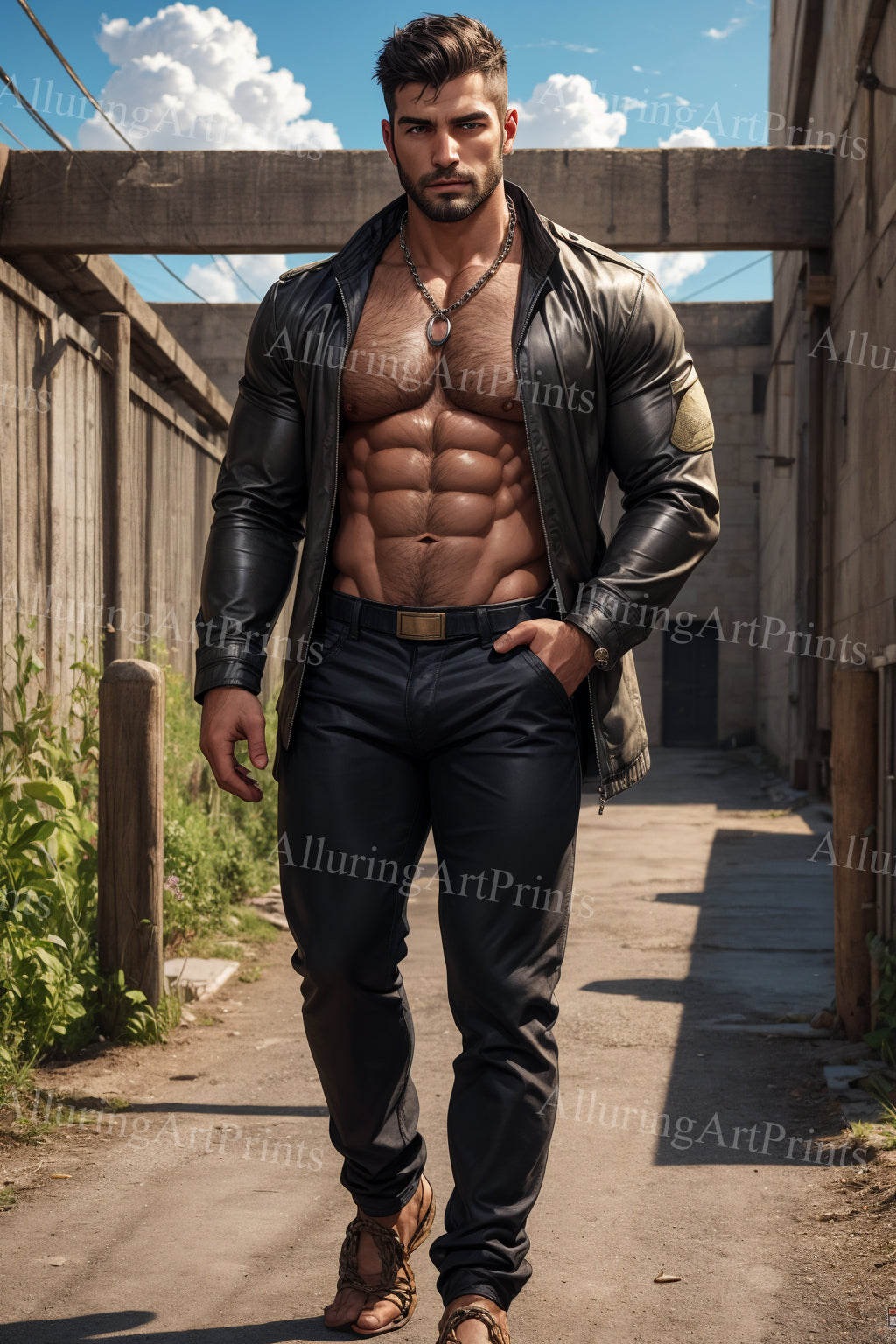 Male Model Muscular Digital Art AI Fantasy - 147B