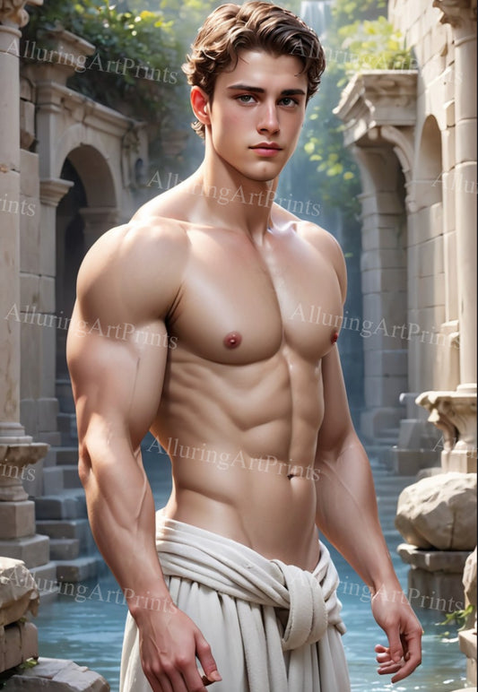 Male Model Muscular Digital Art AI Fantasy - 17B