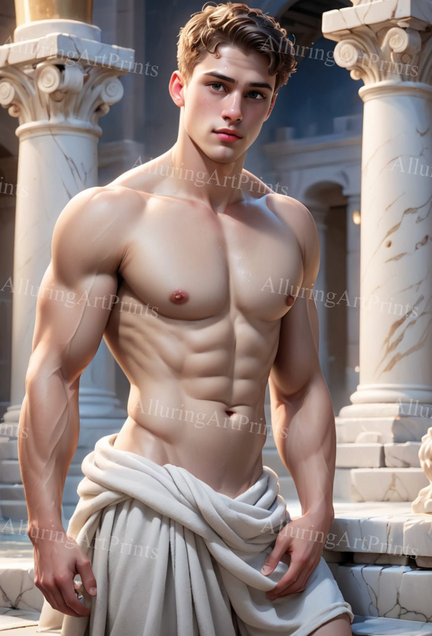 Male Model Muscular Digital Art AI Fantasy - 18B