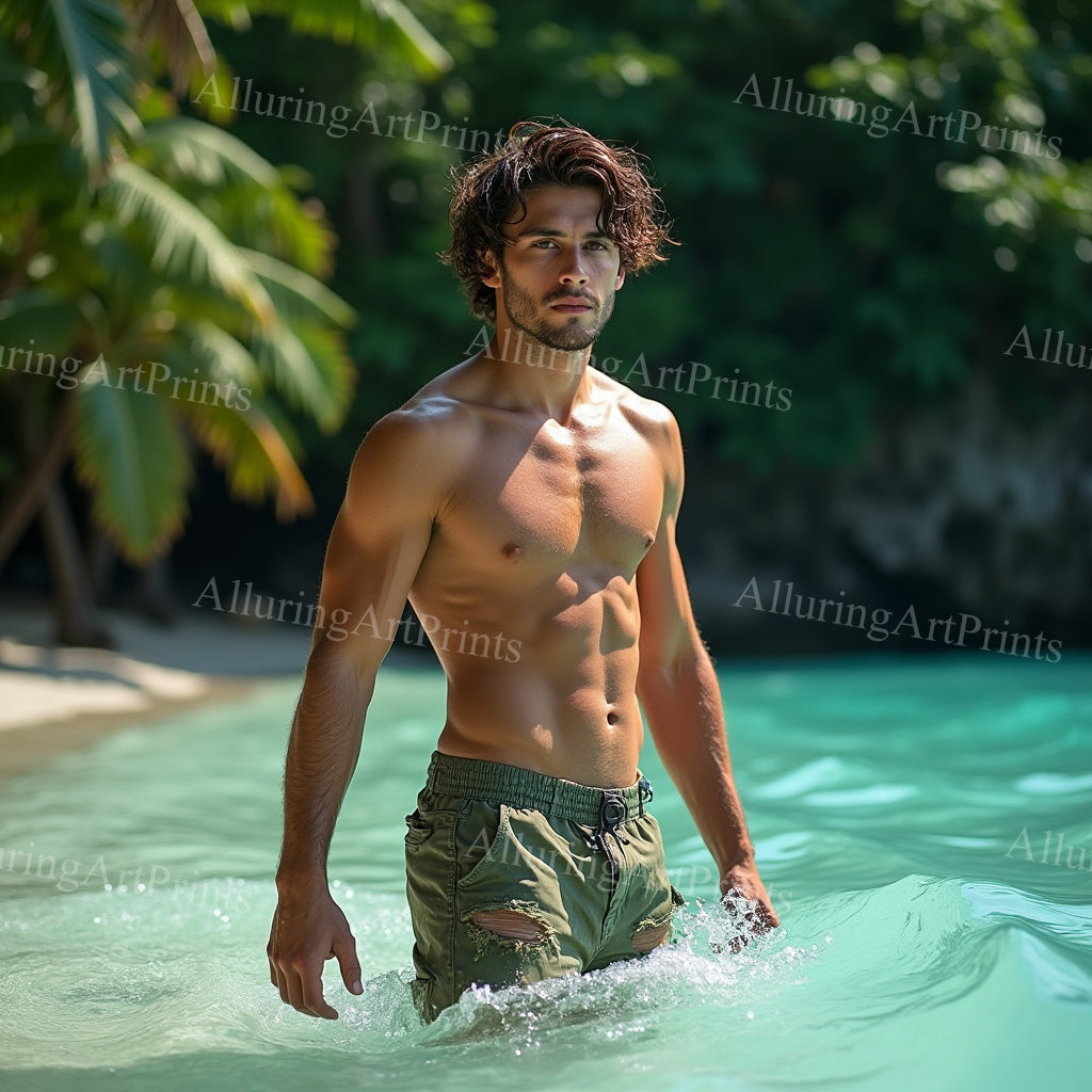 Male Model Muscular Digital Art AI Fantasy - 189B