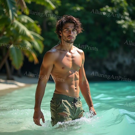 Male Model Muscular Digital Art AI Fantasy - 189B