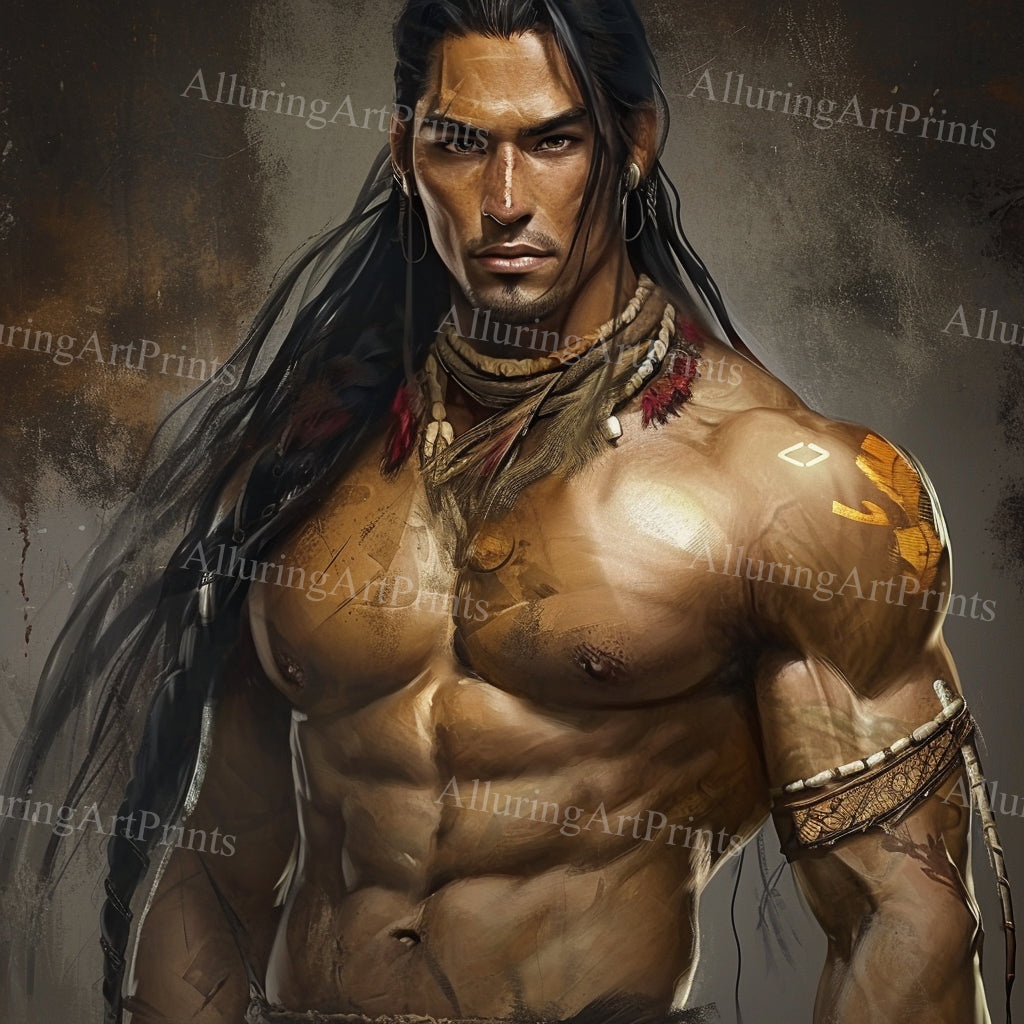 Male Model Muscular Digital Art AI Fantasy - 216B