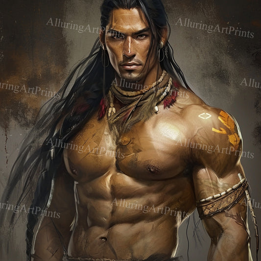 Male Model Muscular Digital Art AI Fantasy - 216B