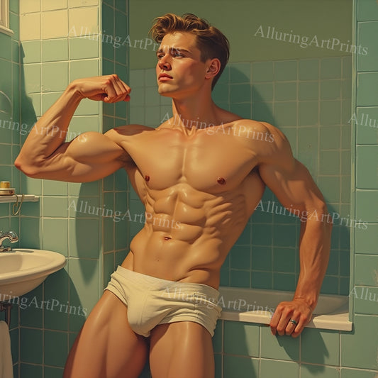 Male Model Muscular Digital Art AI Fantasy - 22B