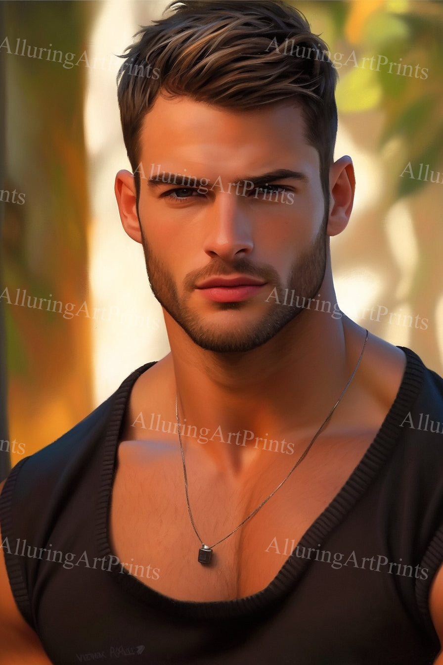 Male Model Muscular Digital Art AI Fantasy - 224B