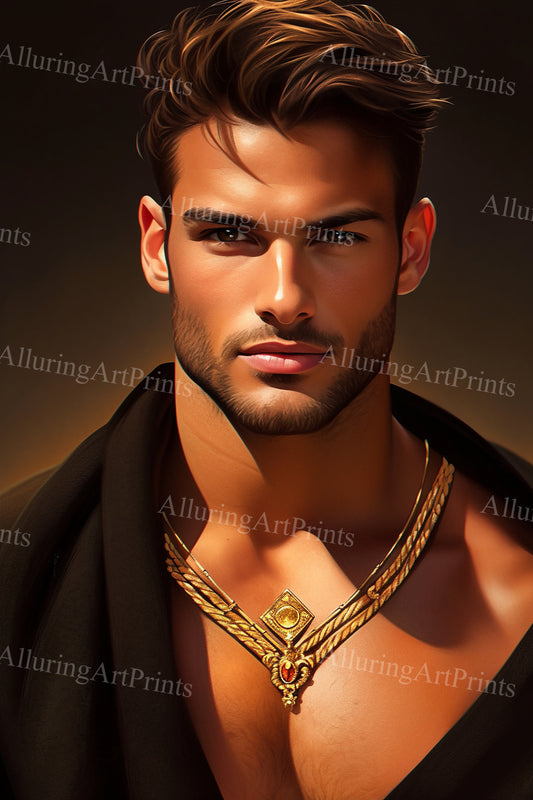 Male Model Muscular Digital Art AI Fantasy - 225B