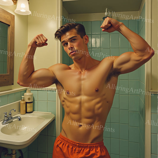 Male Model Muscular Digital Art AI Fantasy - 24B