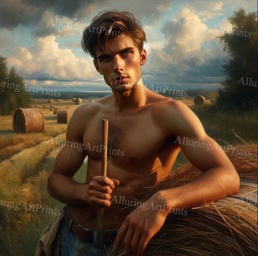 Male Model Muscular Digital Art AI Fantasy - 25B