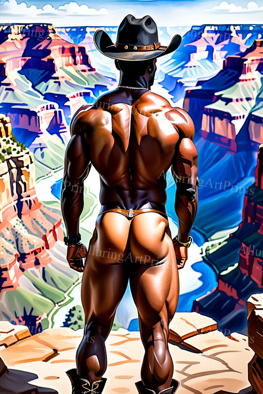 Black Male Model Muscular Buns Digital Art AI Fantasy - 276B