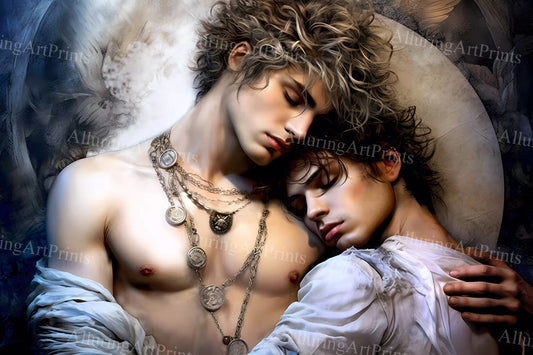 Male Models Slender College Digital Art AI Fantasy - 331B