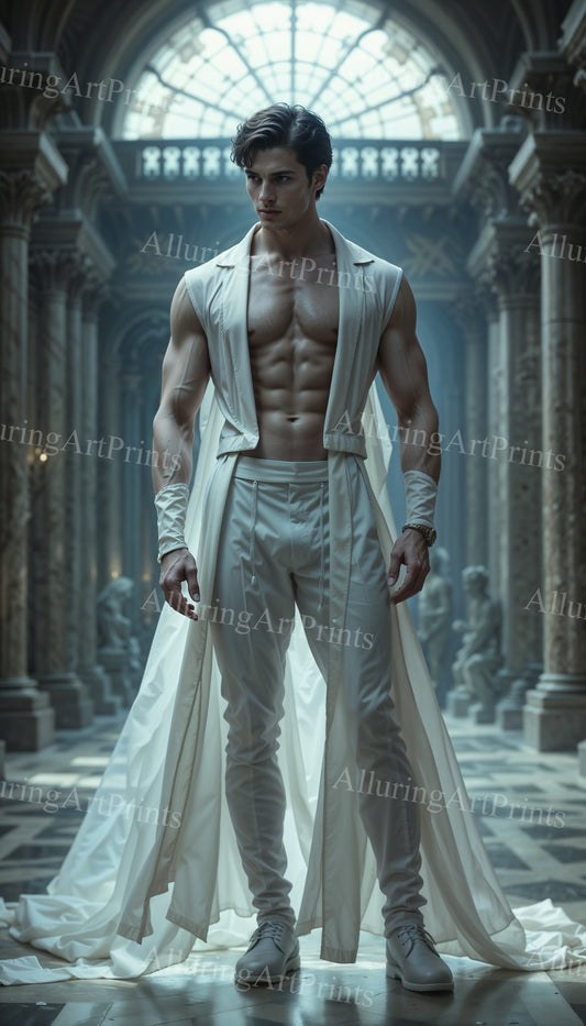 Male Model Muscular College Digital Art AI Fantasy - 333B