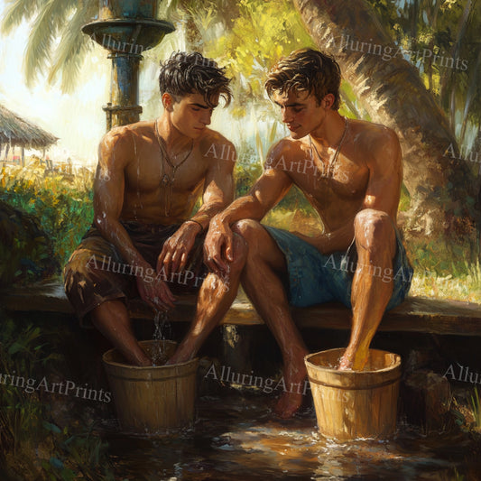 Male Models Muscular College Digital Art AI Fantasy - 366B