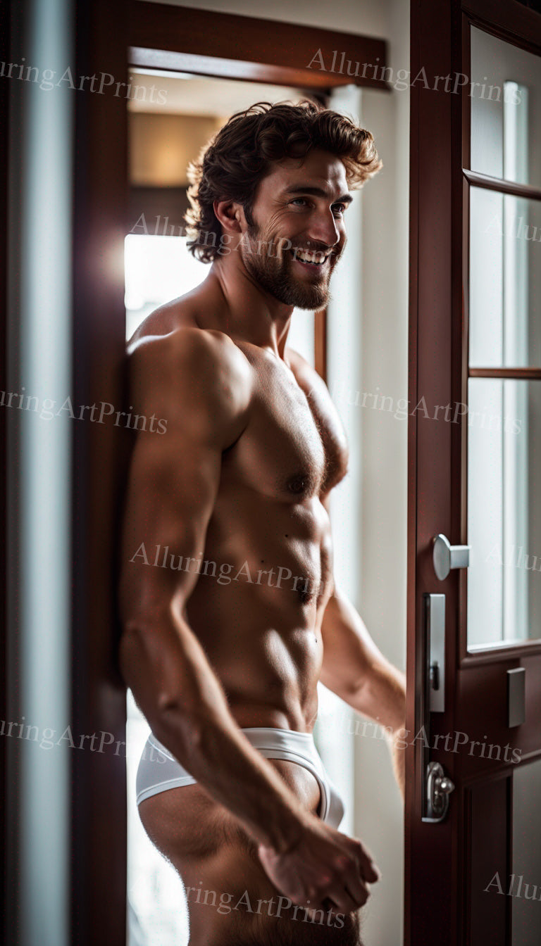 Male Model Muscular Beefcake Digital Art AI Fantasy - 391B