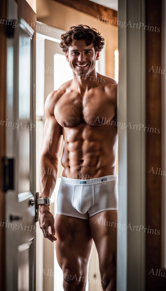 Male Model Muscular Digital Art AI Fantasy - 394B