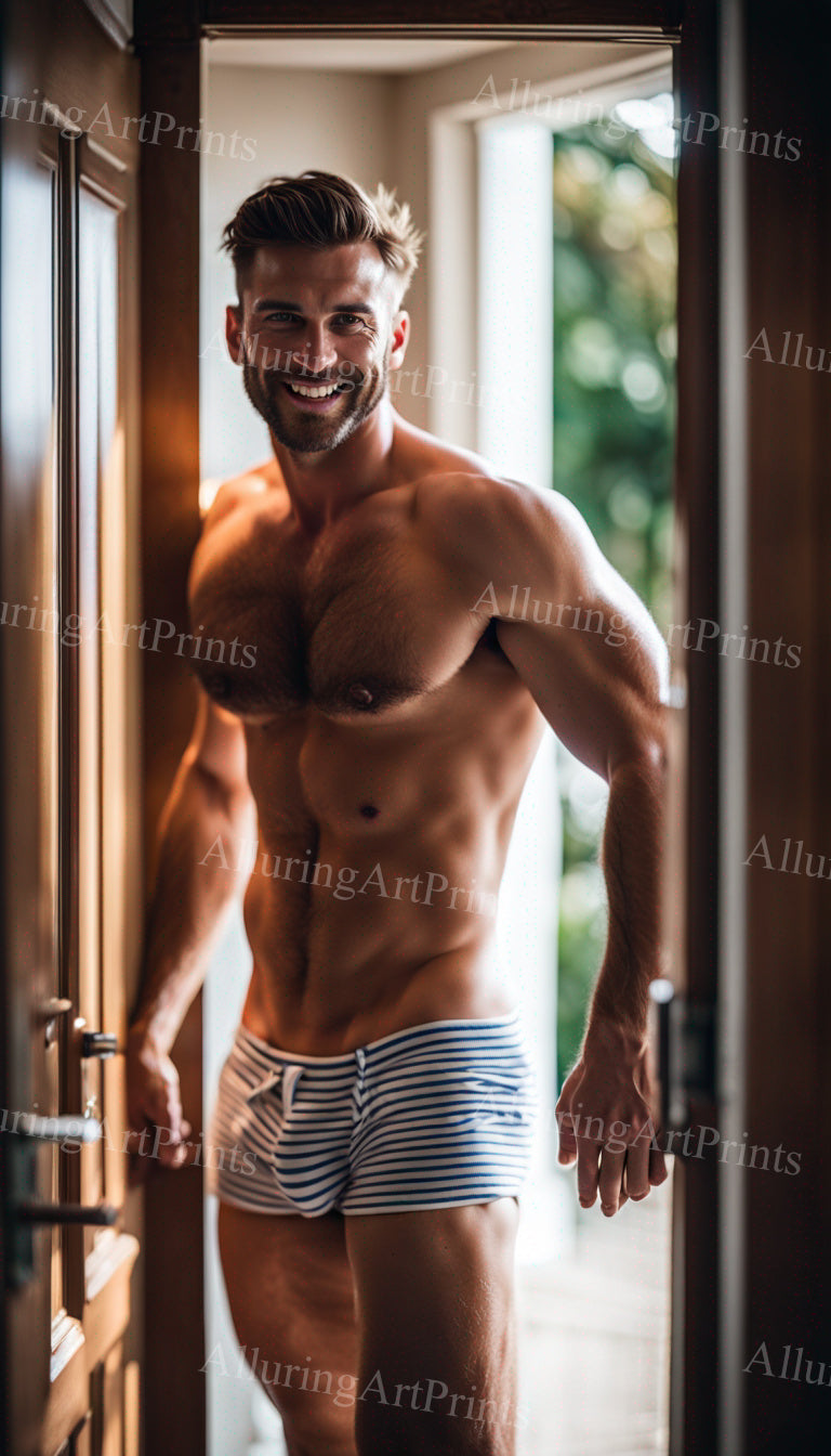 Male Model Muscular Digital Art AI Fantasy - 396B