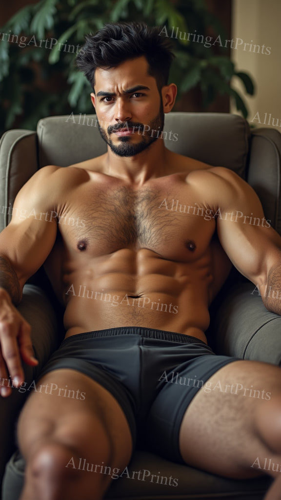 Male Model Muscular Hairy Digital Art AI Fantasy - 405B