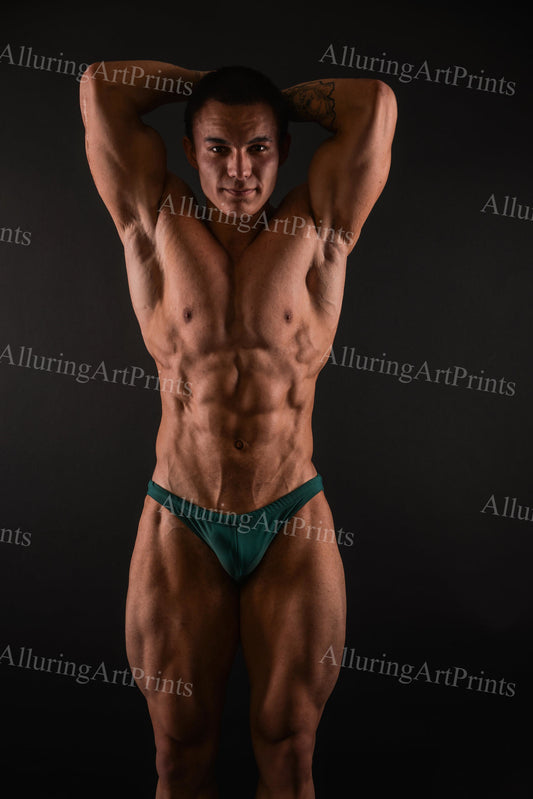 Male Model Muscular Hairy Digital Art AI Fantasy - 415B