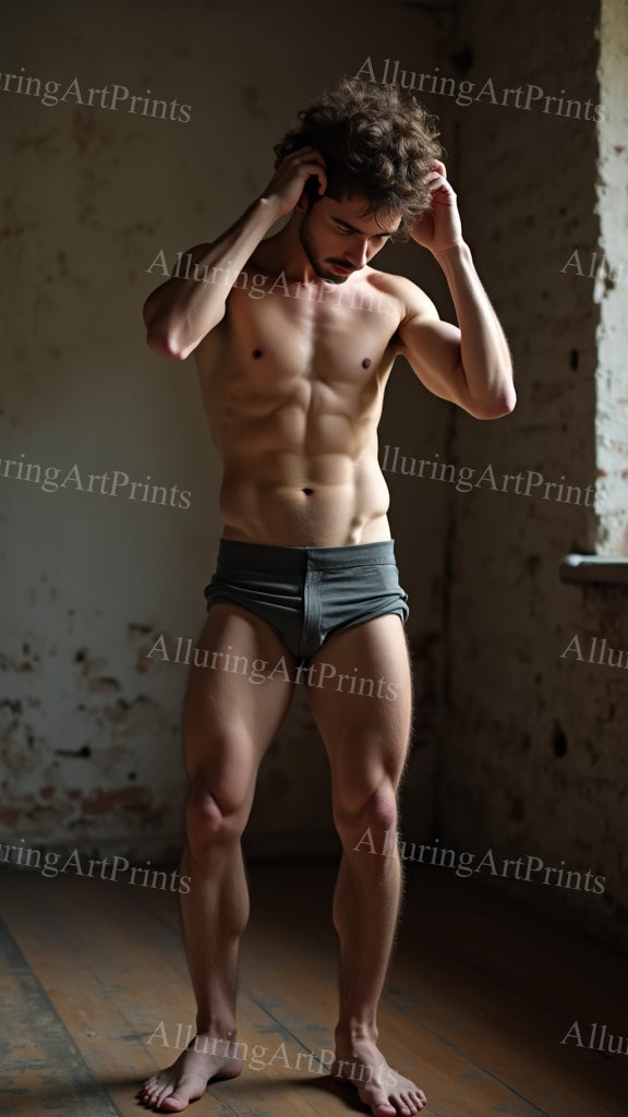Male Model Muscular College Digital Art AI Fantasy - 426B