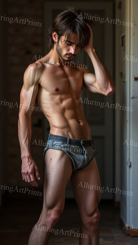 Male Model Muscular College Digital Art AI Fantasy - 428B