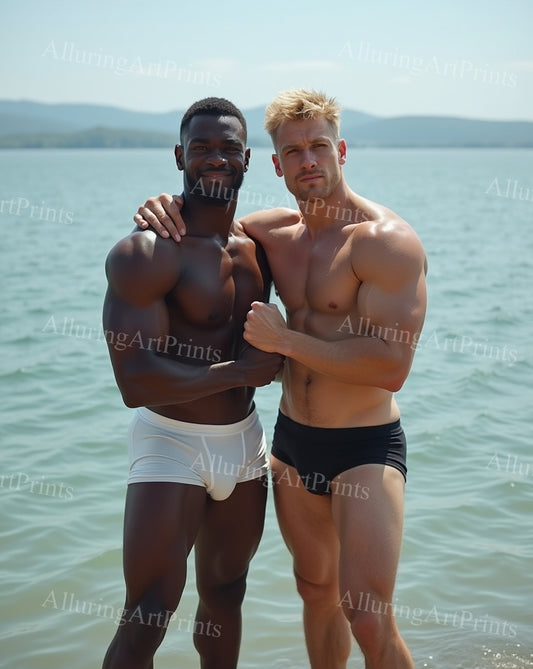 Black Male Models Muscular Digital Art AI Fantasy - 430B
