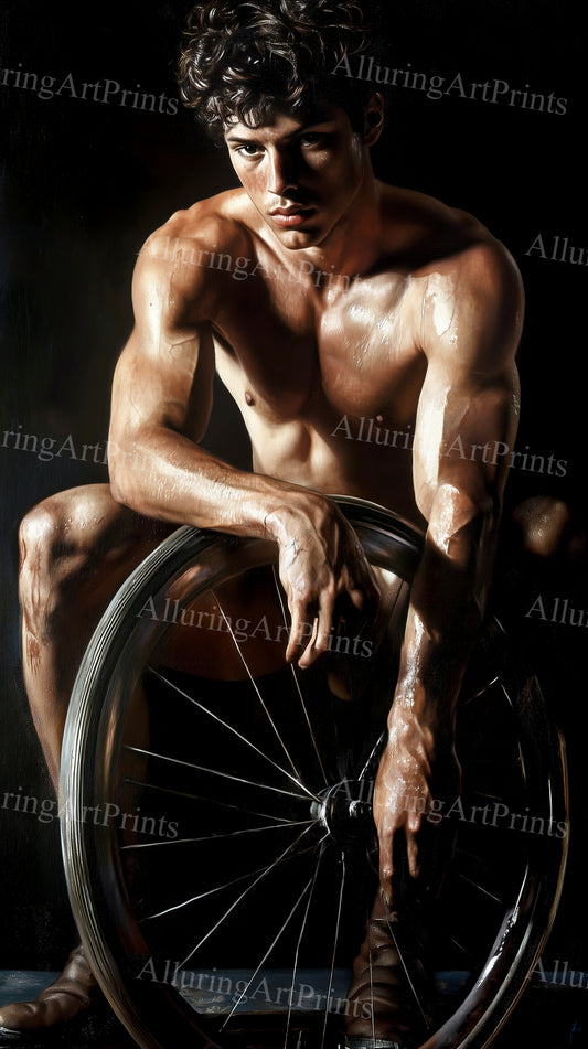Male Model Muscular College Digital Art AI Fantasy - 439B