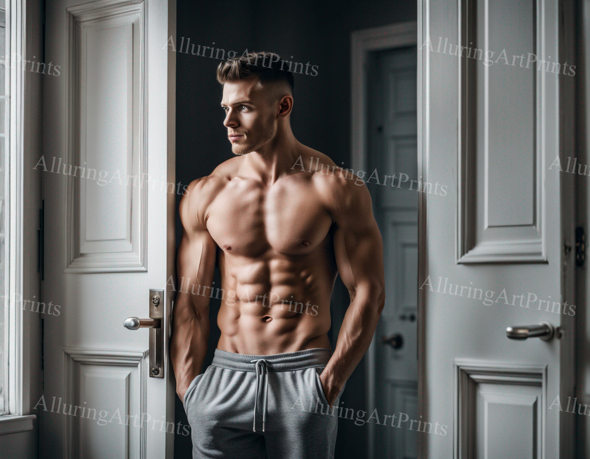 Male Model Muscular Digital Art AI Fantasy - 457B