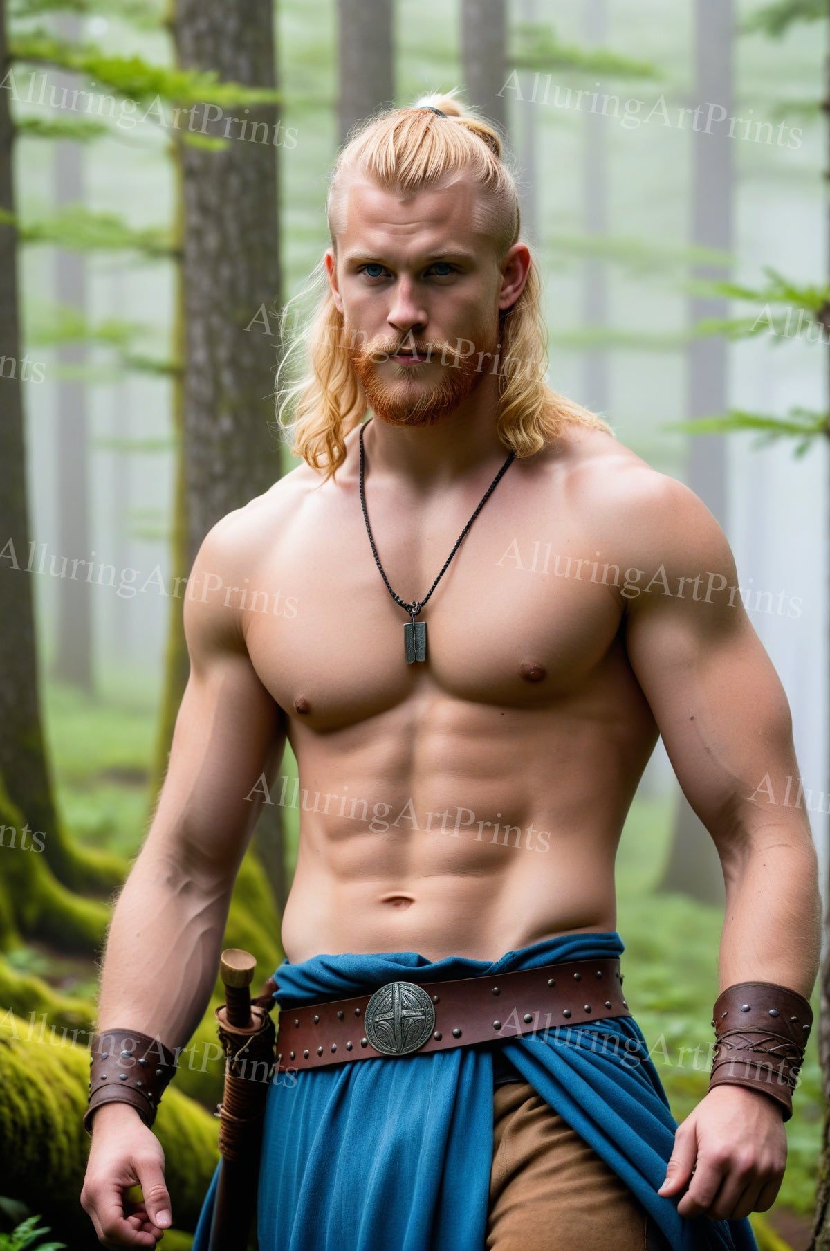 Male Model Muscular Vikings Digital Art AI Fantasy - 478B