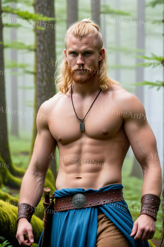 Male Model Muscular Vikings Digital Art AI Fantasy - 478B