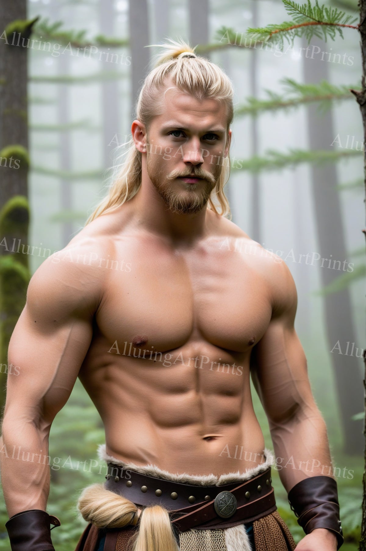 Male Model Muscular Vikings Digital Art AI Fantasy - 480B