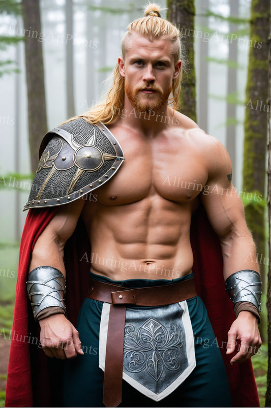 Male Model Muscular Vikings Digital Art AI Fantasy - 485B