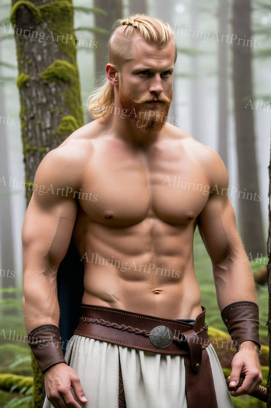 Male Model Muscular Vikings Digital Art AI Fantasy - 486B