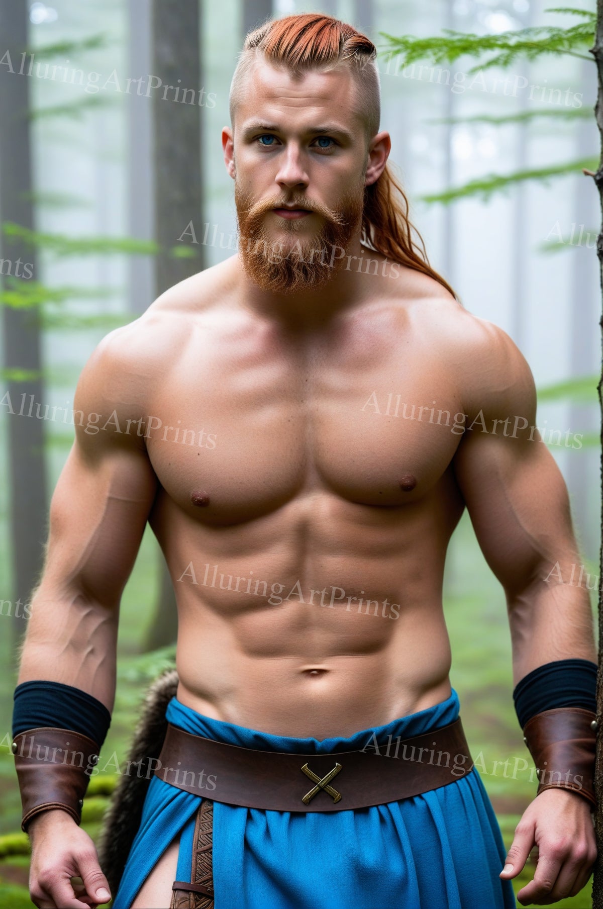 Male Model Muscular Vikings Digital Art AI Fantasy - 487B