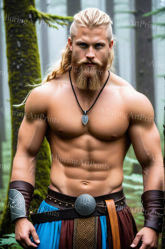 Male Model Muscular Vikings Digital Art AI Fantasy - 489B