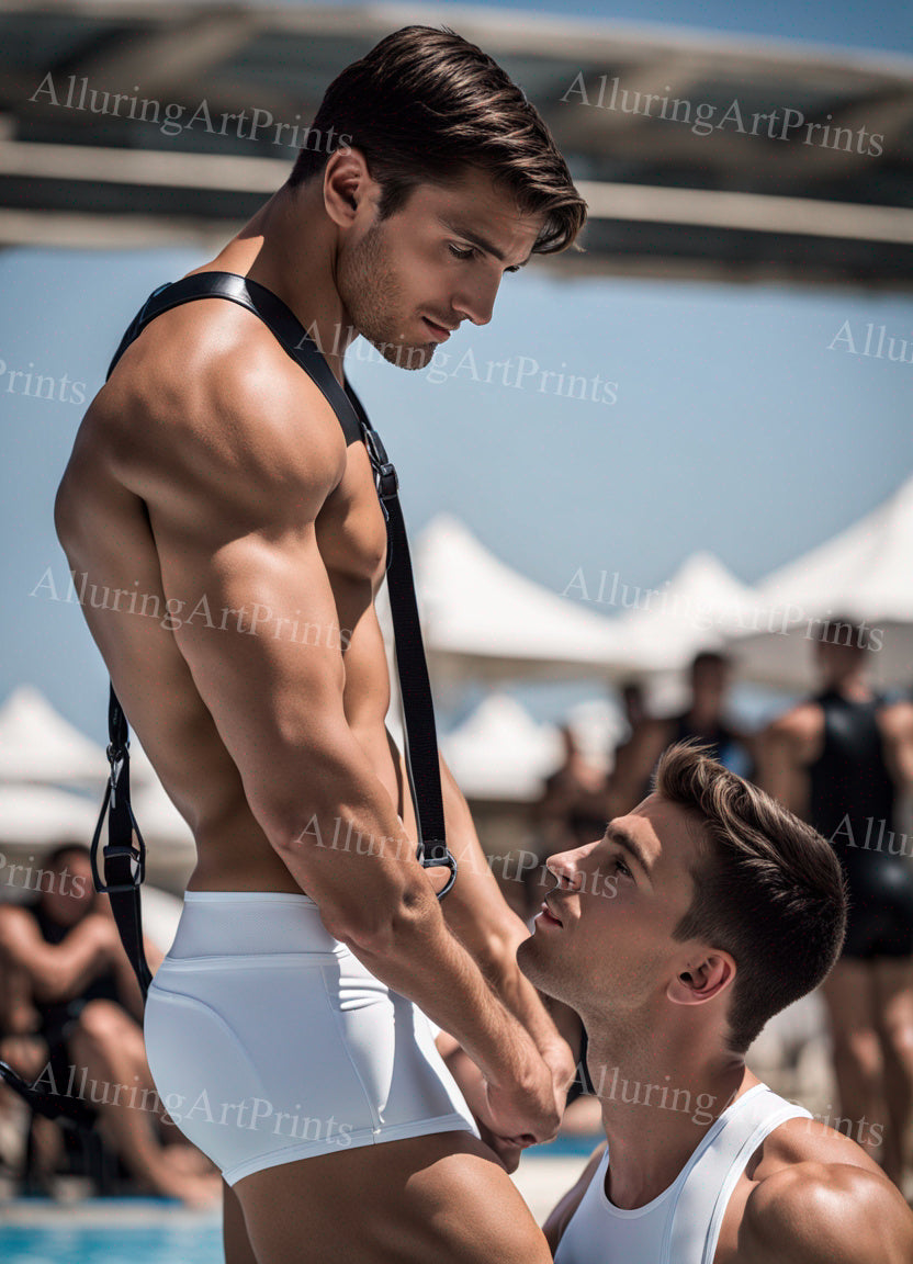 Male Models Muscular College Digital Art AI Fantasy - 524B